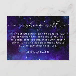 Carte D'accompagnement Puits de vœux de mariage Galaxie Caisse de lune