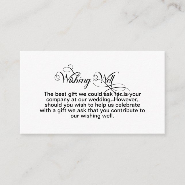 Carte D'accompagnement Puits de voeux de mariage simple (Devant)