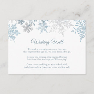 Carte D'accompagnement Puits de vœux pour mariage d'hiver, flocon de neig