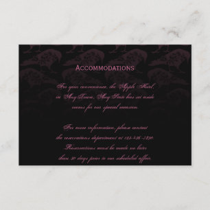 Carte D'accompagnement Purple Corbeau Gothique Mariage Hébergements