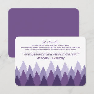 Carte D'accompagnement Purple Forest Range Woodland Mariage Détails