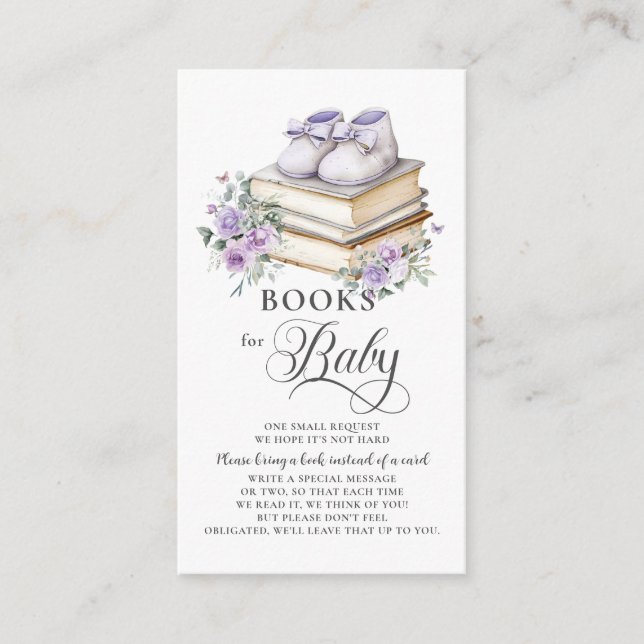 Carte D'accompagnement Purple Lilac Floral Nouveau chapitre Livres pour b (Devant)