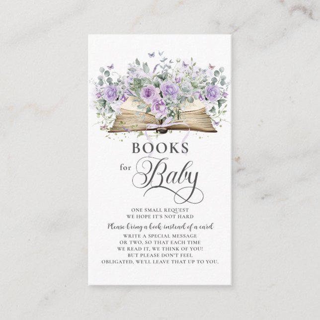 Carte D'accompagnement Purple Lilac Floral Nouveau chapitre Livres pour b (Devant)