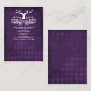 Carte D'accompagnement Purple Russe Antler Cerf Hiver Mariage bois