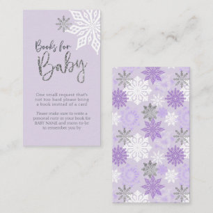 Carte D'accompagnement Purple Silver Snowflake Baby shower Demande de rés