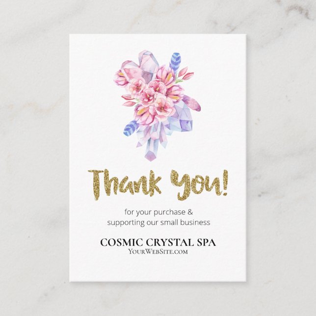 Carte D'accompagnement *~* QR AP8 LOGO COSMIC CRYSTAL Review MERCI (Devant)