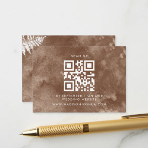 Carte D'accompagnement Qr Code Aquarelle rustique Ferne sauvage RSVP