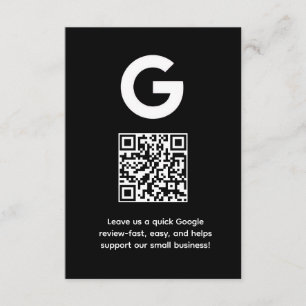 Carte D'accompagnement QR Code Avis Google Lien de rétroaction d'entrep