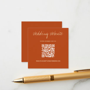 Carte D'accompagnement QR Code Burnt Orange Site Mariage