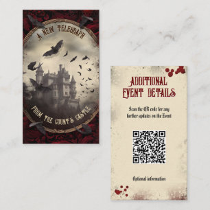 Carte D'accompagnement QR Code Détails de l'événement Site Web Château de