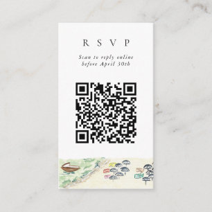Carte D'accompagnement QR Code en ligne Plage Positano Site RSVP