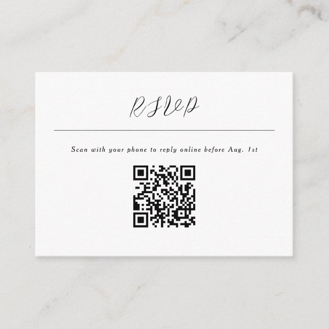 Carte D'accompagnement QR Code En Ligne Rsvp (Devant)
