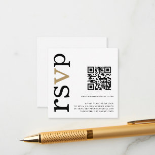 Carte D'accompagnement QR Code Gold Black Texte Blanc Mariage en ligne RS