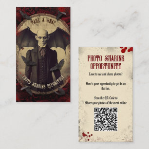 Carte D'accompagnement QR Code Halloween partage photo Dracula Vintage
