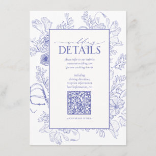 Carte D'accompagnement QR Code Lilac Lavender Détails du Mariage Floral