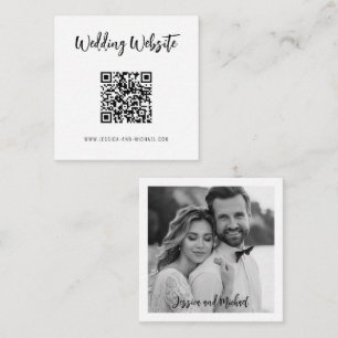 Carte D'accompagnement 💍 QR code Minimalist Elegant site de mariage