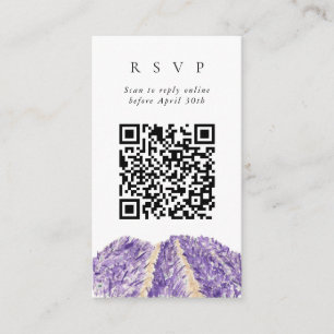 Carte D'accompagnement QR Code Online Lavender Fields Website RSVP