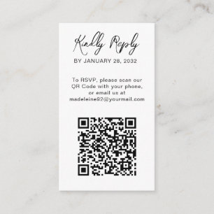 Carte D'accompagnement QR Code photo minimale en ligne RSVP