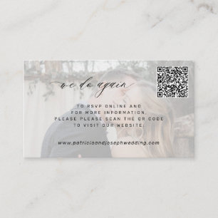 Carte D'accompagnement QR CODE photo minimale nous refaisons mariage
