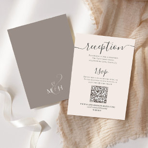 Carte D'accompagnement QR Code RSVP Réception en ligne de broussailles Ta