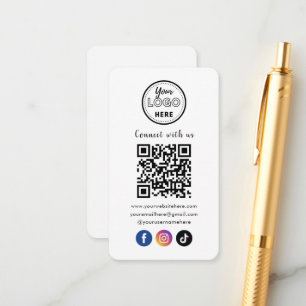 Carte D'accompagnement QR Code Se Connecter Avec Nous Facebook Instagram 