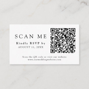 Carte D'accompagnement QR Code & Site Mariage Noir Mariage RSVP