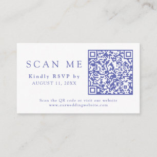 Carte D'accompagnement QR Code & Site Mariage Périwinkle Wedding RSVP