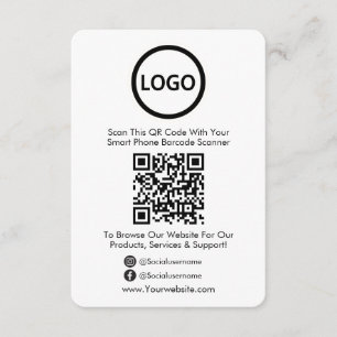 Carte D'accompagnement QR Code Site Web d'entreprise Me scanner Médias so