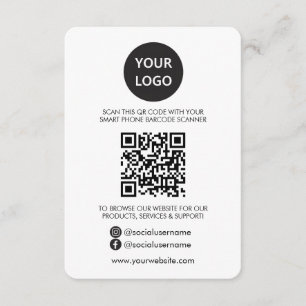 Carte D'accompagnement QR Code Site Web d'entreprise Me scanner Médias so