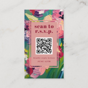 Carte D'accompagnement QR Code Super Déco Peinture Mariage RSVP