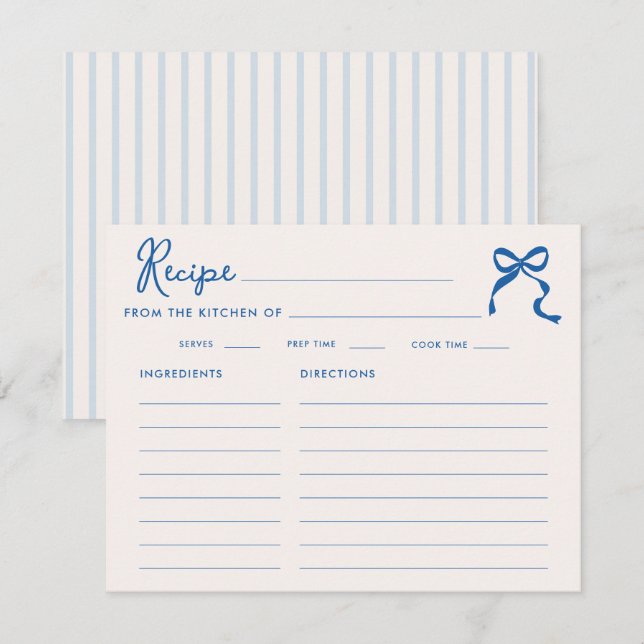 Carte D'accompagnement Quelque chose de bleu gribouillis cadre nœud papil (Devant / Derrière)