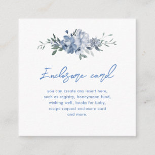 Carte D'accompagnement Quelque chose de Fête des mariées Florale Bleue