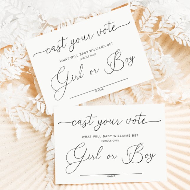 Carte D'accompagnement Quinn Cast Your Vote Gender Reveal Vote Gam Card (Cast Your Vote Gender Reveal Game Card Quinn)
