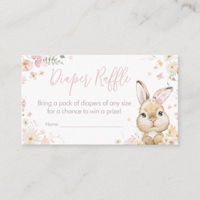 Carte D'accompagnement Rabbit Assez Baby shower Déchets Raffle (Devant)