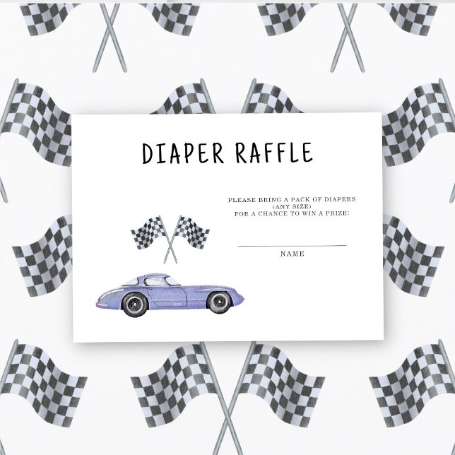 Carte D'accompagnement Race Car Baby shower - tombola de couche (Créateur téléchargé)