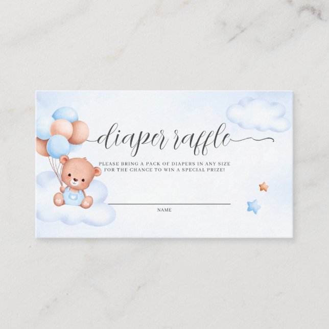 Carte D'accompagnement Raffin à couche d'aquarelle de l'ours en peluche (Devant)
