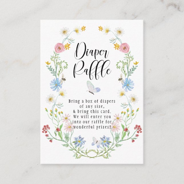 Carte D'accompagnement Raffin à couche d'aquarelle fleur sauvage de courg (Devant)