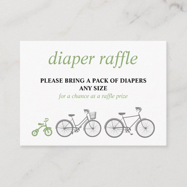 Carte D'accompagnement Raffin à couche de bicyclette verte (Devant)