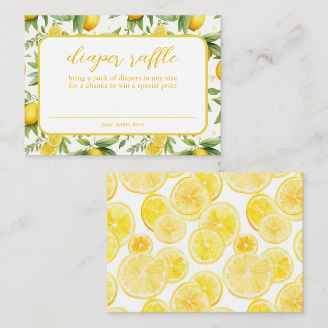 Carte D'accompagnement Raffin à couche de citron jaune d'été (Devant / Derrière)