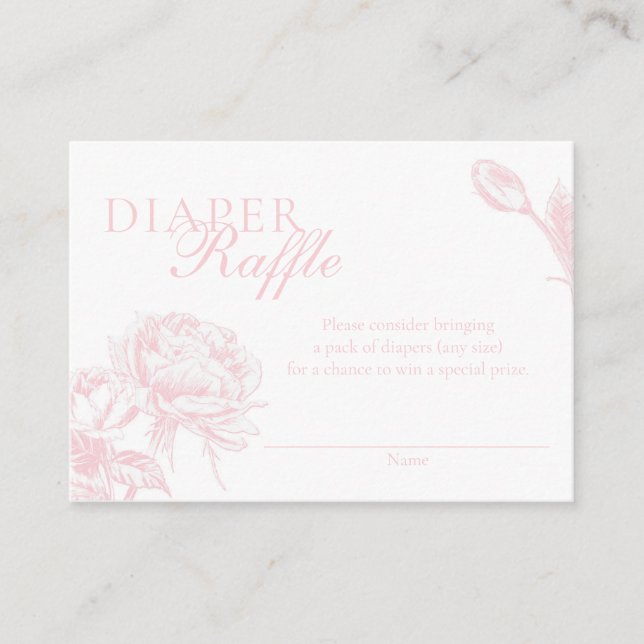 Carte D'accompagnement Raffin à couches florales rose et blanc (Devant)