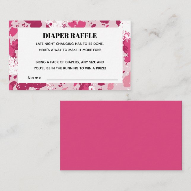 Carte D'accompagnement Raffin de Baby shower de chaudière rose Camo (Devant / Derrière)