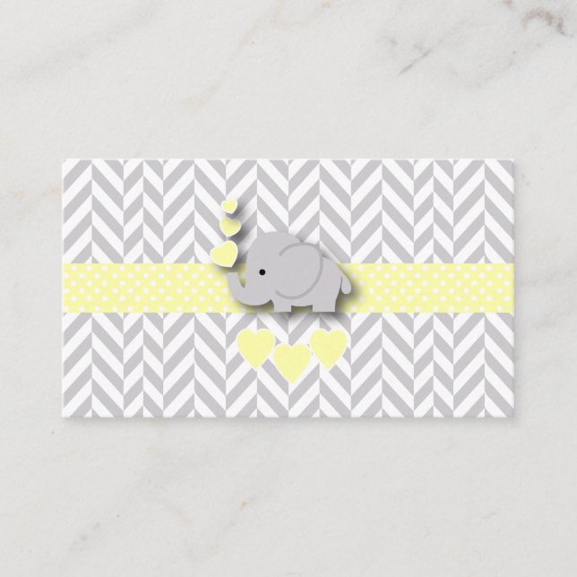 Carte D'accompagnement Raffin de Baby shower de couche jaune gris (Devant)