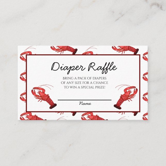 Carte D'accompagnement Raffin de Baby shower de langouste de Cajun Sud (Devant)
