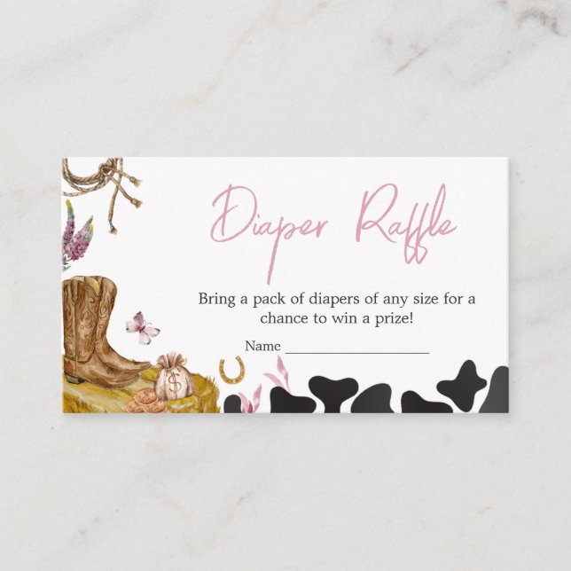 Carte D'accompagnement Raffin de Baby shower de lessive Western Cowgirl (Devant)