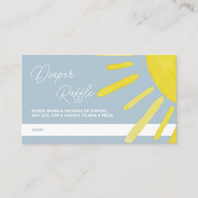 Carte D'accompagnement Raffin de couche de Baby shower solaire Sun (Devant)
