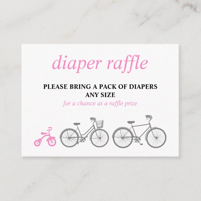 Carte D'accompagnement Raffin de couche de bicyclette rose (Devant)
