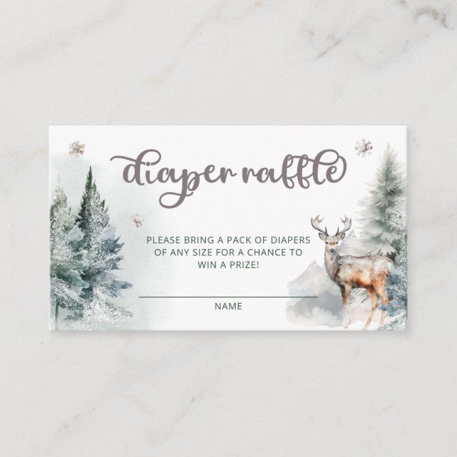 Carte D'accompagnement Raffin de couche de bois de cerf d'hiver (Devant)