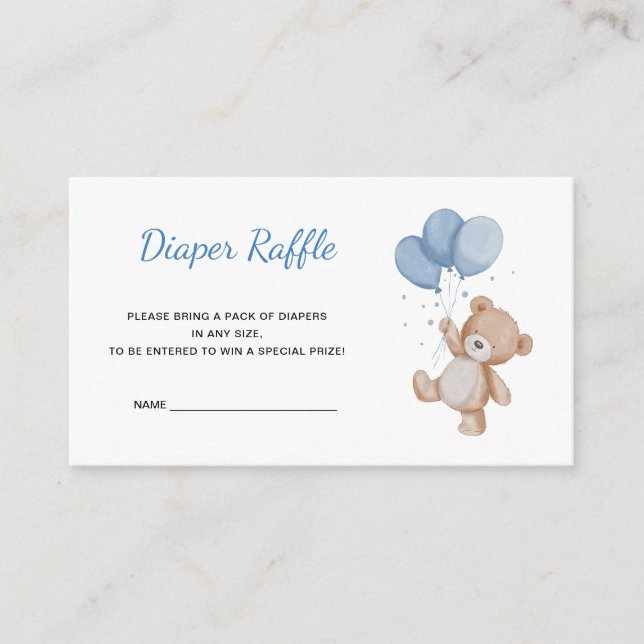 Carte D'accompagnement Raffin de couche d'ours en peluche (Devant)