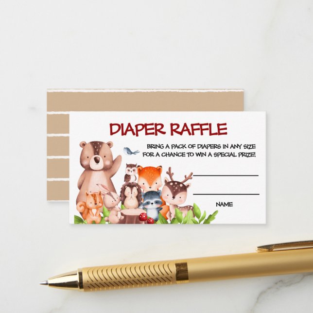 Carte D'accompagnement Raffin de couches d'animaux de bois (Devant/Arrière en situation)