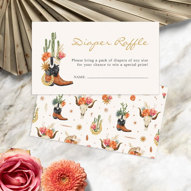 Carte D'accompagnement Raffle à couches occidentales (Rustic Western Diaper Raffle Enclosure Card by Painted Paperie
)